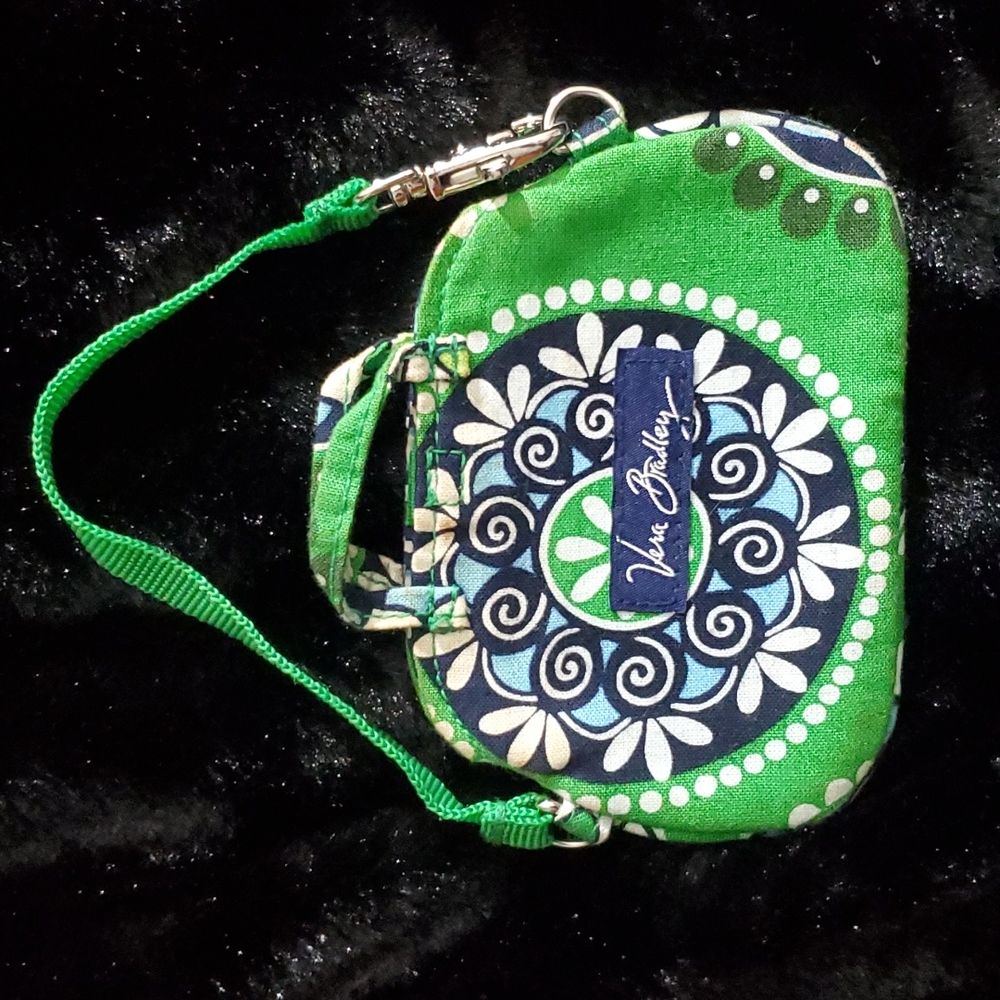 Vera Bradley Luggage Tag ID Holder - Color is Retired Cupcakes Green